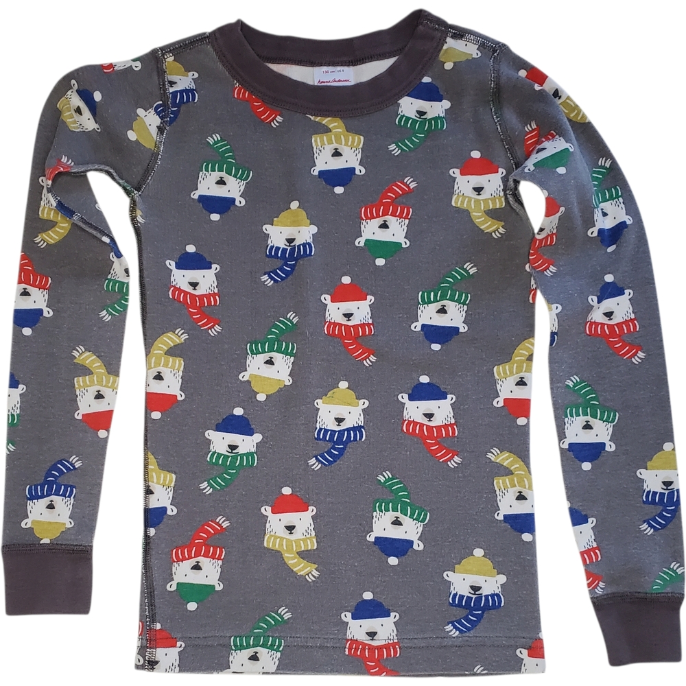Hanna Andersson Long John Pajama Top Polar Brrr Kids Size 8
